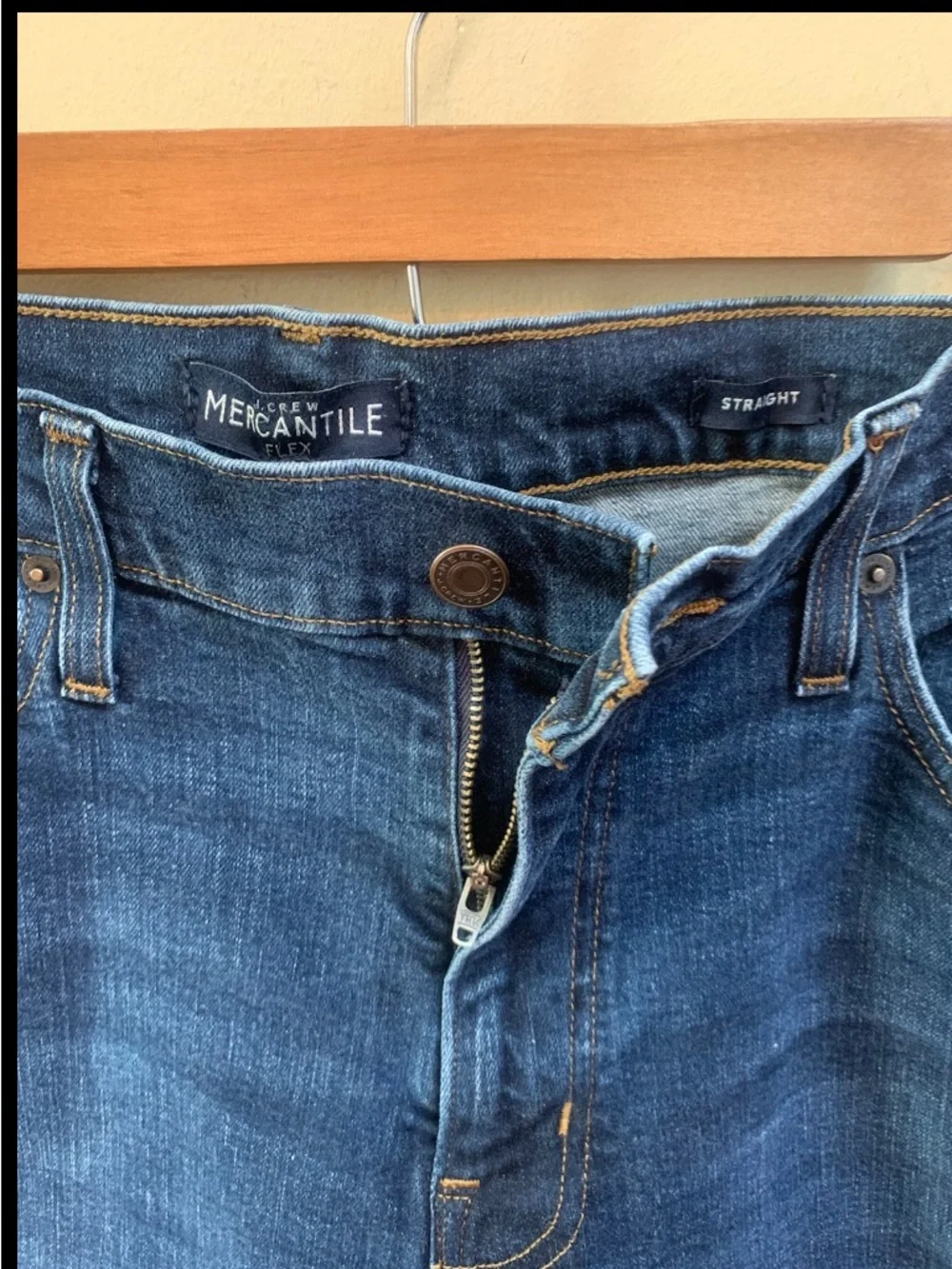 J. Crew Mercantile Flex Straight Leg Mid-Rise Stretch Denim Men's Jeans 36x32